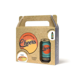 Giftset 'Cheers' met douchegel en onderzetters
