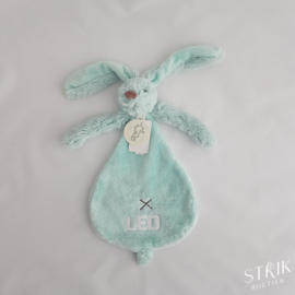 knuffeldoekje/doudou konijn Richie Rabbit mint (met of zonder naam)