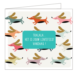 Dubbele kaart 'Het is jouw lentefeest vandaag' (envelop inbegrepen) (Mailbox)