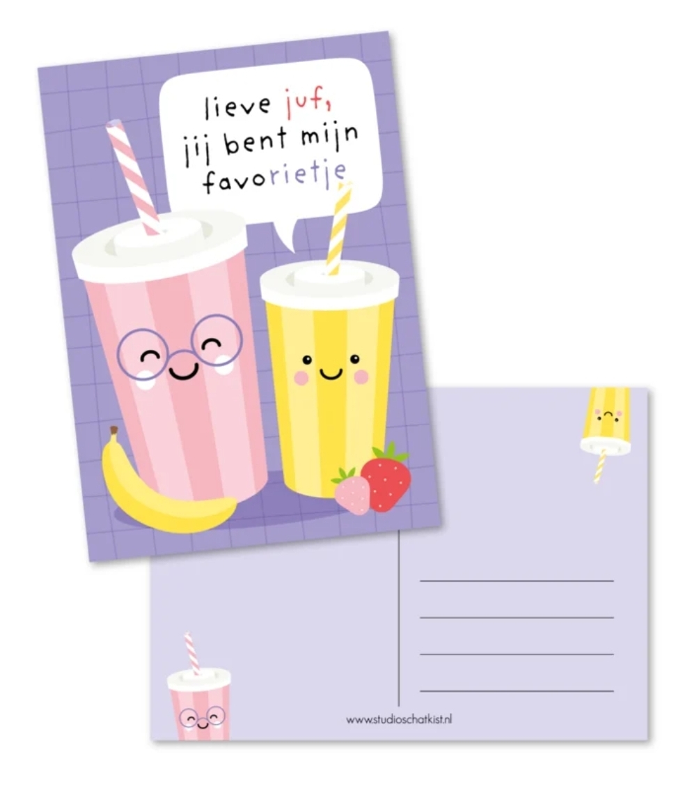 Kaartje 'Lieve juf, jij bent mijn favorietje'
