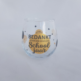 Glas 'Bedankt voor een geweldig schooljaar'