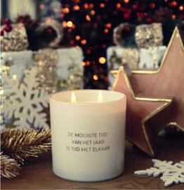 Geurkaars large 'De mooiste tijd van het jaar is tijd met elkaar' (My Flame)