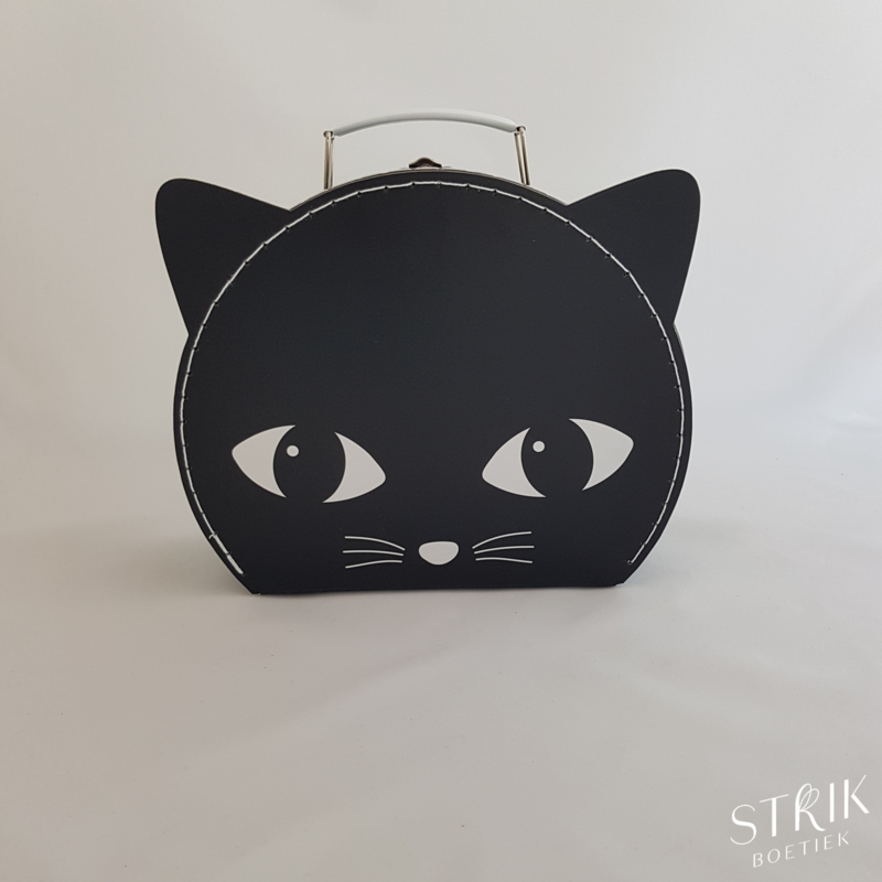 Koffertje klein 'zwarte kat' (met of zonder naam)