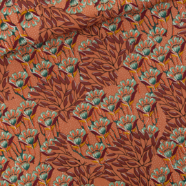 Gilly Flowers Cotton Canvas Sunburn Brown SYAS