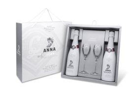 Cava Anna de Codorníu Blanc de Blancs brut in geschenkverpakking met 2 glazen
