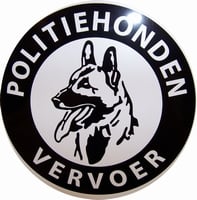 Sticker "politiehondenvervoer" round