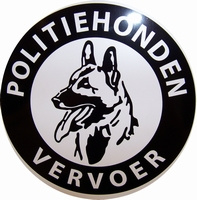 Sticker "politiehondenvervoer" round