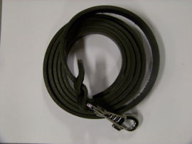 Leather leash 18mm x ca 2,20m chrome plated hook