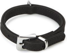 Leren halsband "buffalo strass" 17 x 40cm, zwart