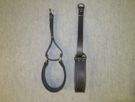 Leather collar with leather 4cm