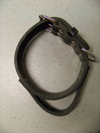 Double leather collar 5cm with handle