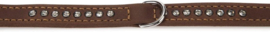 Leren halsband "buffalo strass" 17 x 40cm, bruin
