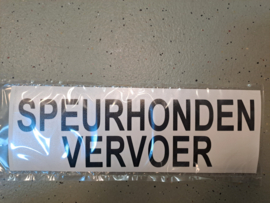 Sticker "speurhondenhondenvervoer"