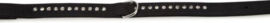 Leren halsband "buffalo strass" 17 x 40cm, zwart