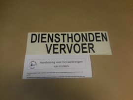 Sticker "diensthondenvervoer"