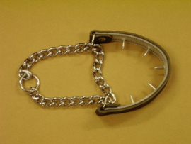 Leather pinch collar with chain