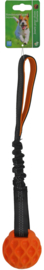 Apporteerbal oranje TPR 9cm+stretchlus+piep