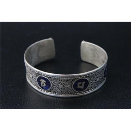 Armband Tibetaans Silver Mantra met Lapis Lazuli