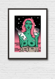 Print: Alien met wijn