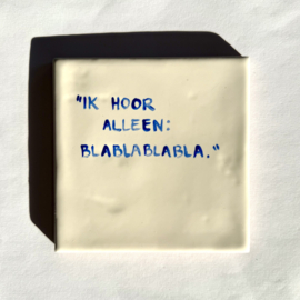 Tegel: "Ik hoor alleen: Blablablabla."