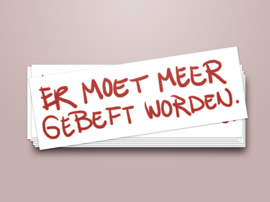 Stickerset: Er moet meer gebeft worden.