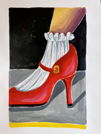 Originele tekening: Rode schoen