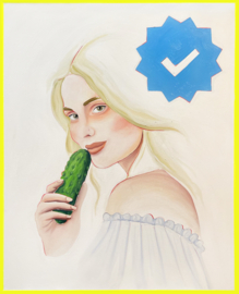 Origineel schilderij: Influencer met augurk