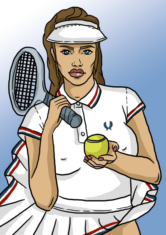 Print: Tennis meisje