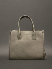 Tas Lederlook Goud/Beige, Met leren en stoffen schouderband