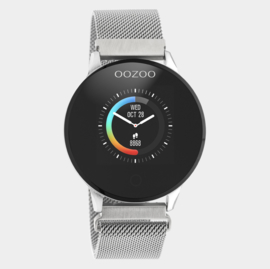 OOZOO Smartwatches - unisex - metalen mesh band zilveren met zilver