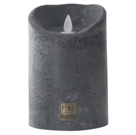PTMD LED Light Candle rustic swish grey moveable flame L