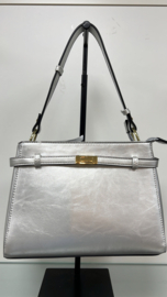 Tas Lederlook Zilver, incl. schouderband