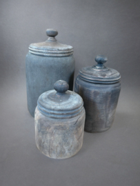 Houten pot met deksel L H.25 D.15