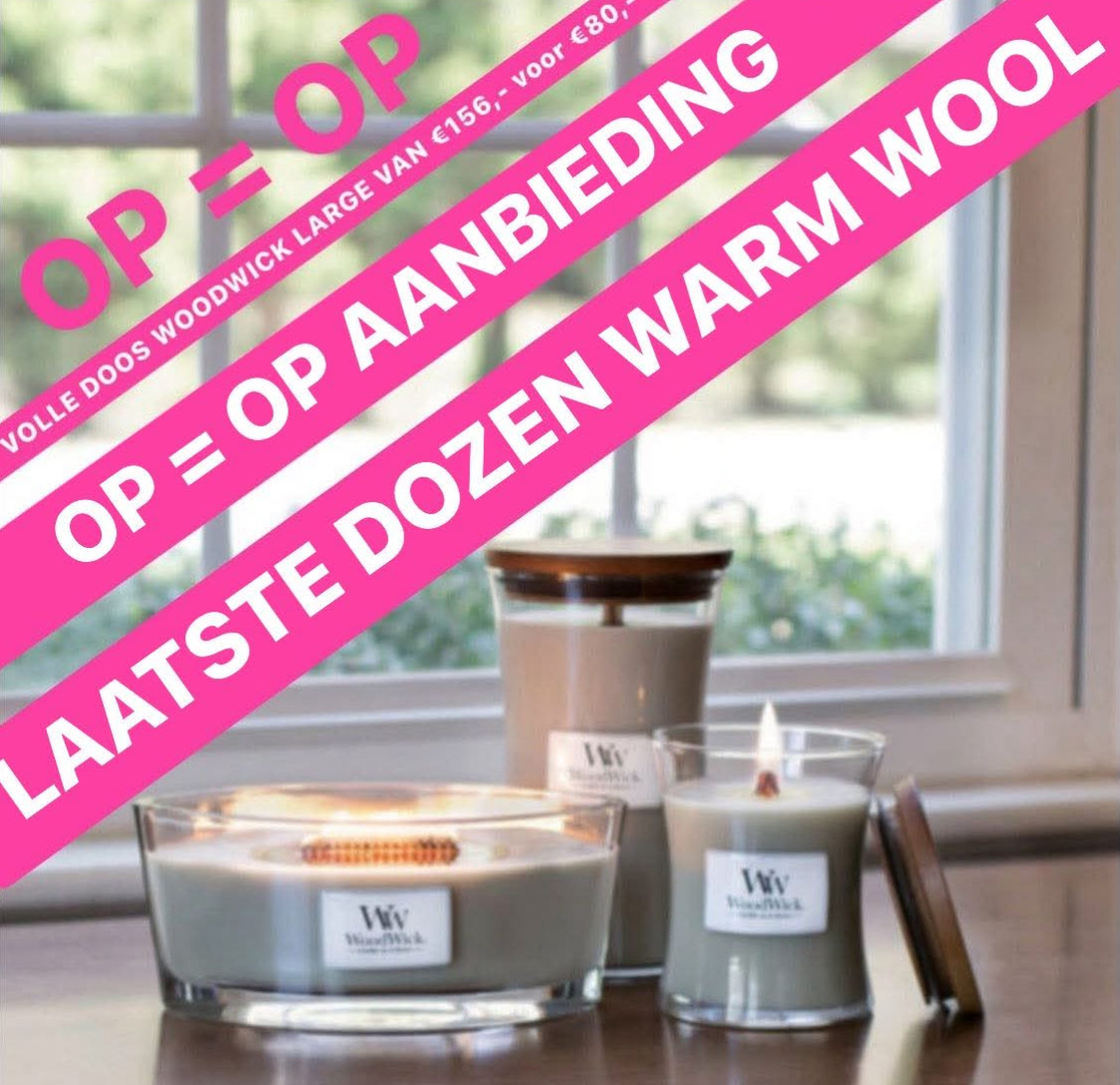WoodWick LARGE AANBIEDING WARM WOOL