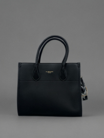Tas Lederlook Zwart, Met leren en stoffen schouderband