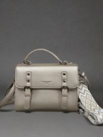 Tas Lederlook Goud/Beige, incl. leren- en stoffen band