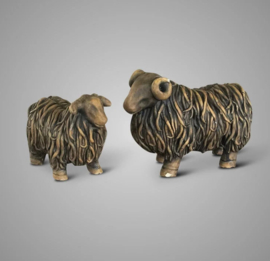 Set Of 2 Hairy Sheep Majestic Brown D.20-15 H.14-12 A8001LM-10