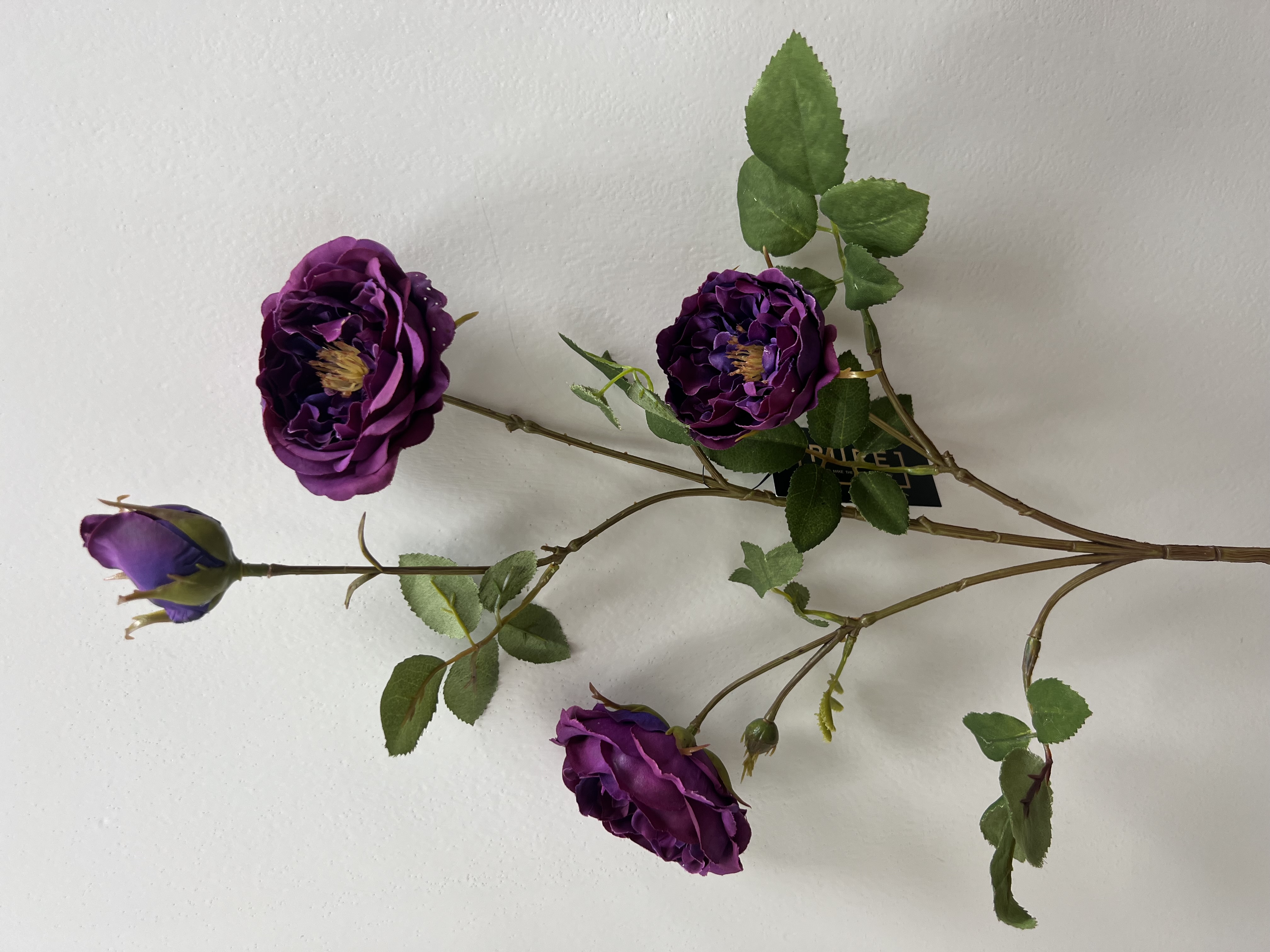 Flower Garden Rose Spray 65cm Burgundy