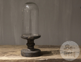 Glazen stolp hoge voet | Small | vintage finish