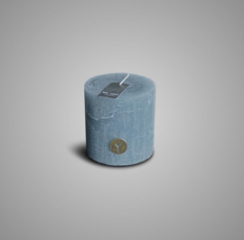 RUSTIC CANDLE GREY BLUE D.7 H.7