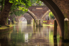 Aluminum-dibond print 'DE ZES BRUGGEN' 30x45 cm