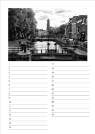 Verjaardagskalender in zwart-wit