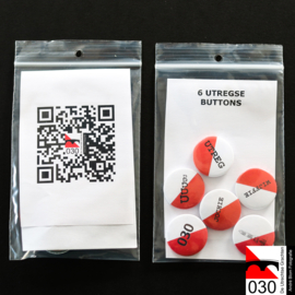 Set van 6 verschillende Utrechtse buttons