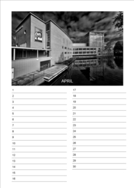 Verjaardagskalender in zwart-wit