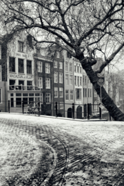 Aluminium Dibond: Winterse straatfotografie in Utrecht | Op de Gaardbrug