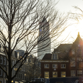 Luxe onderzetter: Silhouet van de  gerestaureerde Dom vanaf de Neude