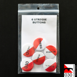 Set van 6 verschillende Utrechtse buttons