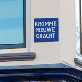 Luxe Onderzetter 27:  Straatnaambord Kromme Nieuwegracht