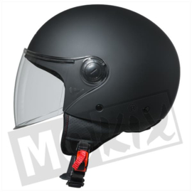 MT street solid mat zwart jet helm