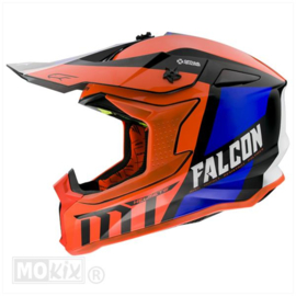 MT Falcon Warrior oranje/blauw cross helm